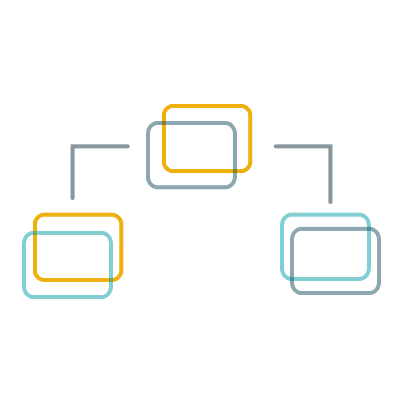 Line drawing of org chart